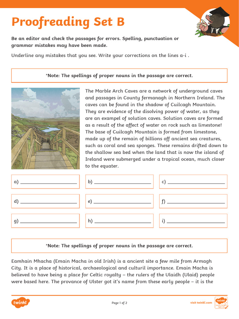 Ni L 1669906778 Proofreading Set B Activity Sheets - Ver - 4 | PDF