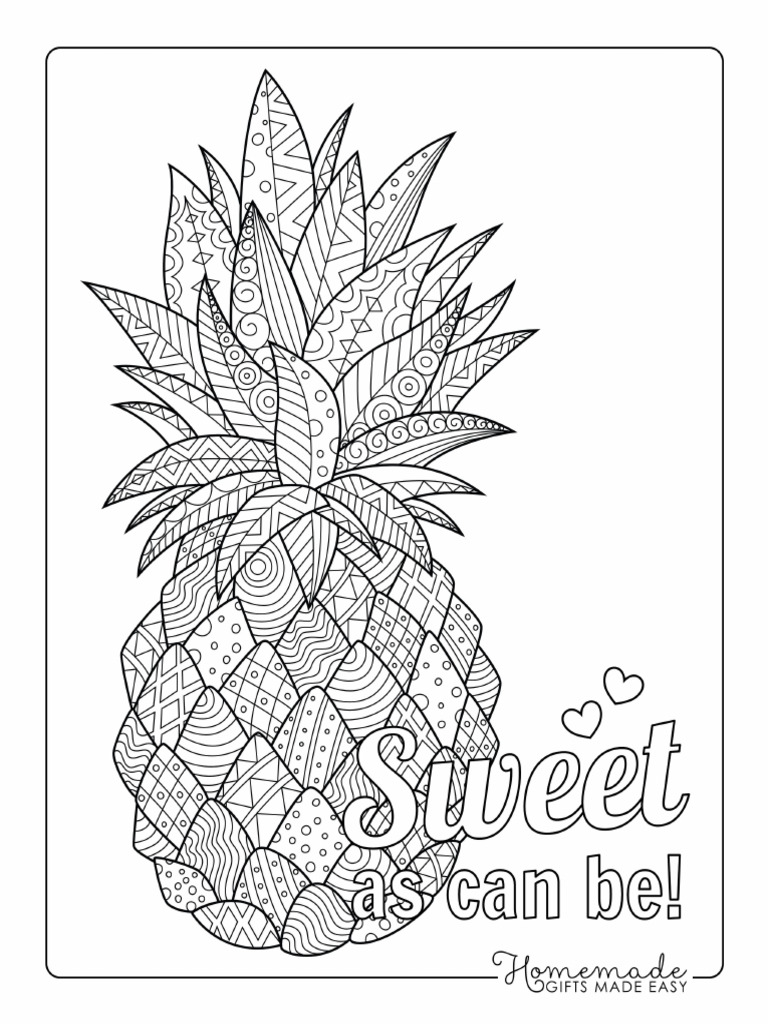 Summer Coloring Pages Pineapple Doodle | PDF