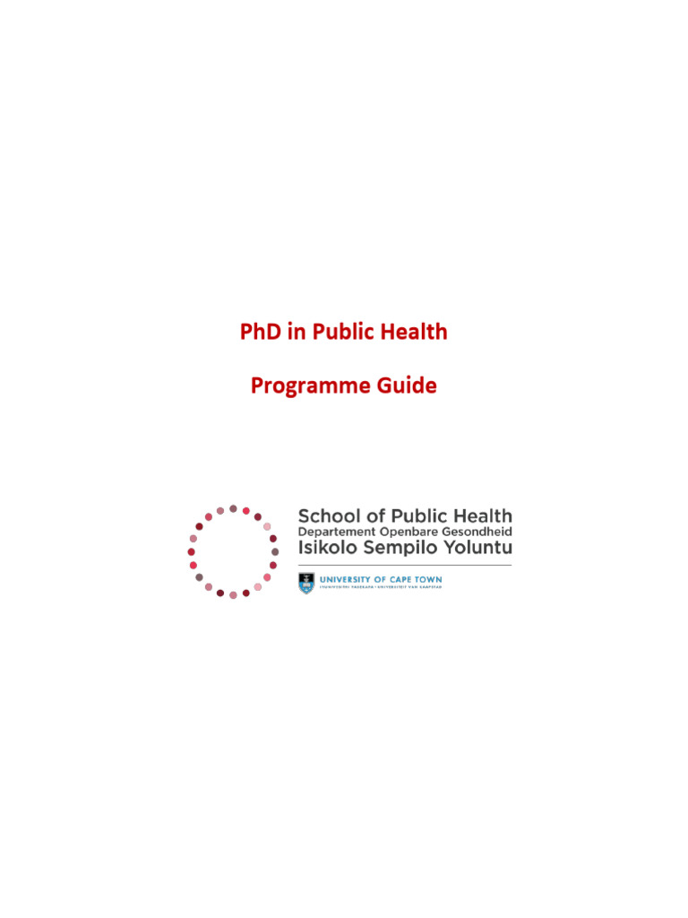 PhD in Public Health Programme Guide | PDF