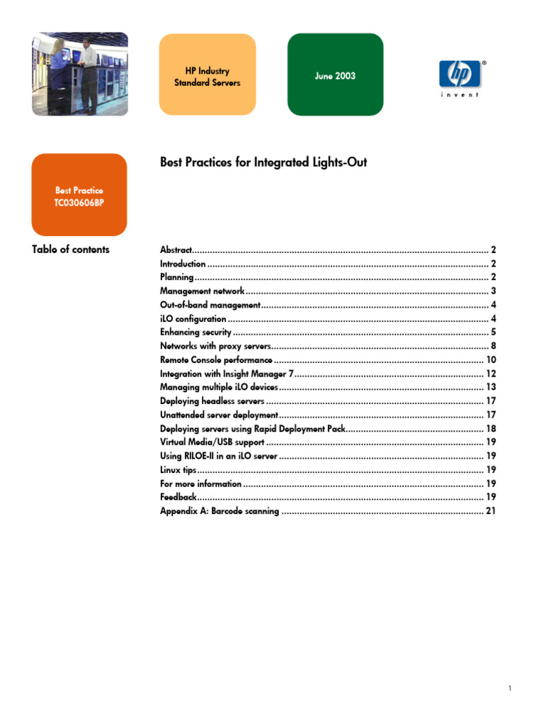 Best Practices For Integrated LightsOut June 2003 PDF Port