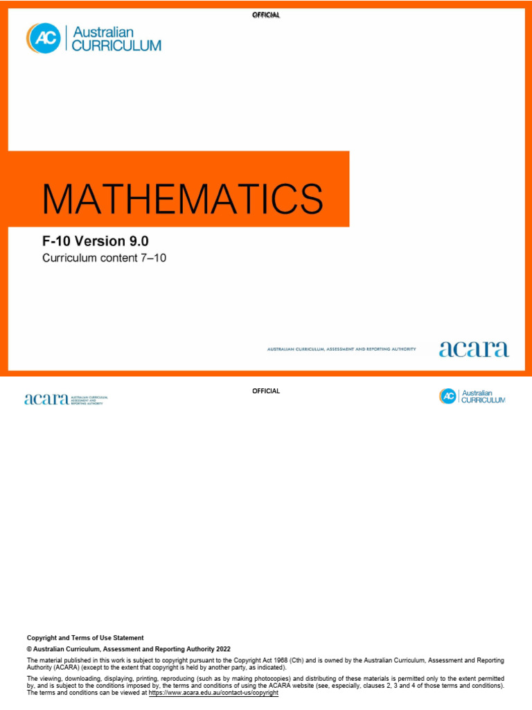 Mathematics Curriculum Content 7 10 v9 | PDF