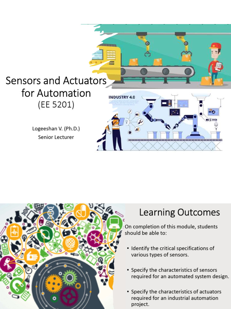 Lecture 1 Slides PDF Actuator Sensor