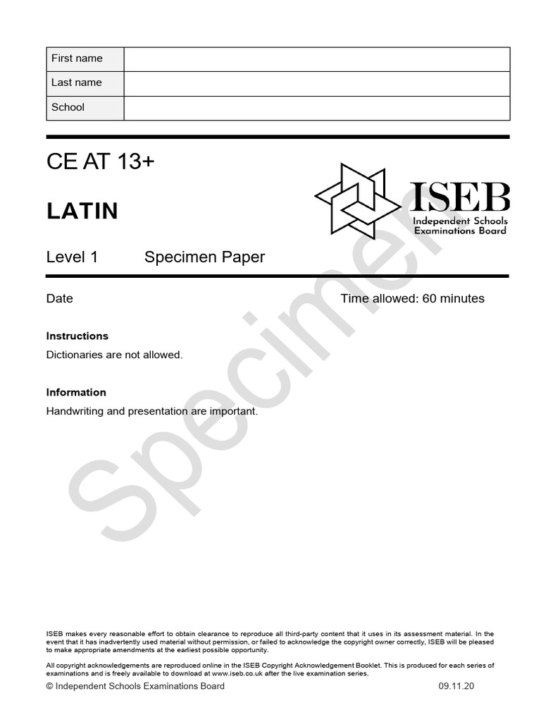 Level 1 Specimen PDF Semantics Linguistics