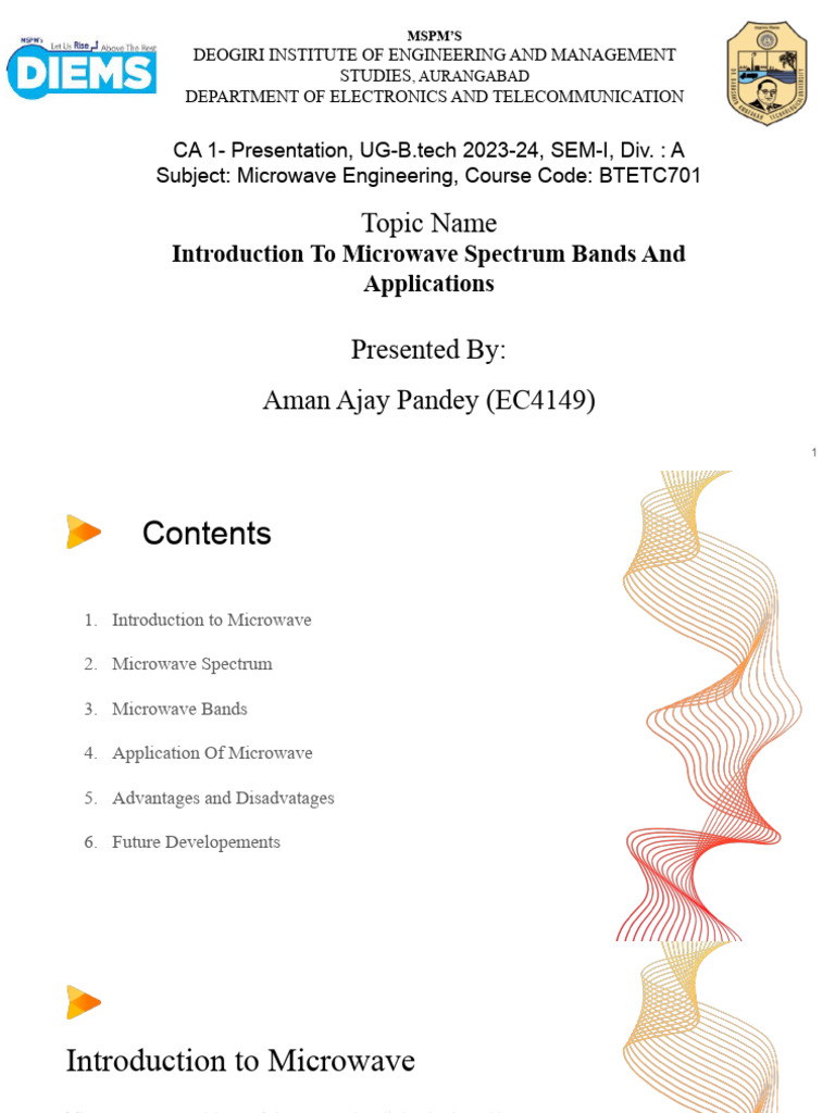 Microwave Spectrum Bands Overview | PDF