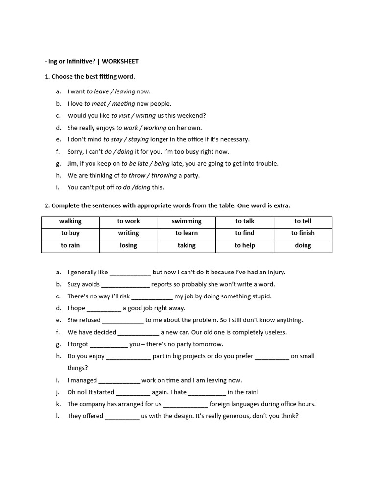 Ing Inf - Worksheet | PDF