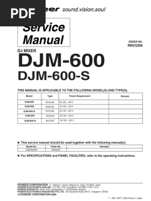 DJM-600 Mixer Service Manual | PDF | Electrical Engineering