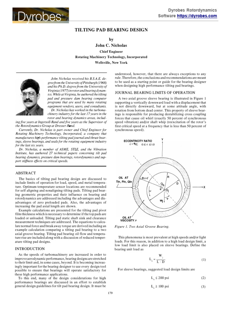 Tilting-Pad Pivot Offset and Preload | PDF | Bearing (Mechanical ...