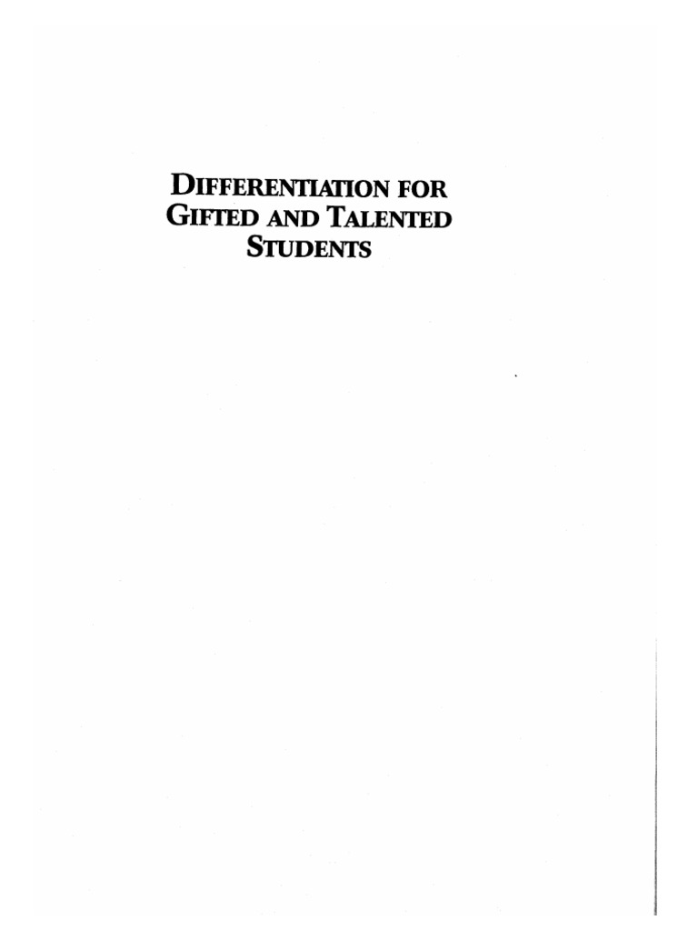 Diferentiation For Gifted and Talented Students | PDF