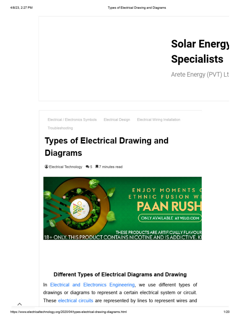 Types of Electrical Drawing and Diagrams | PDF