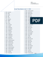 12 Ordinal Numbers List 1-100