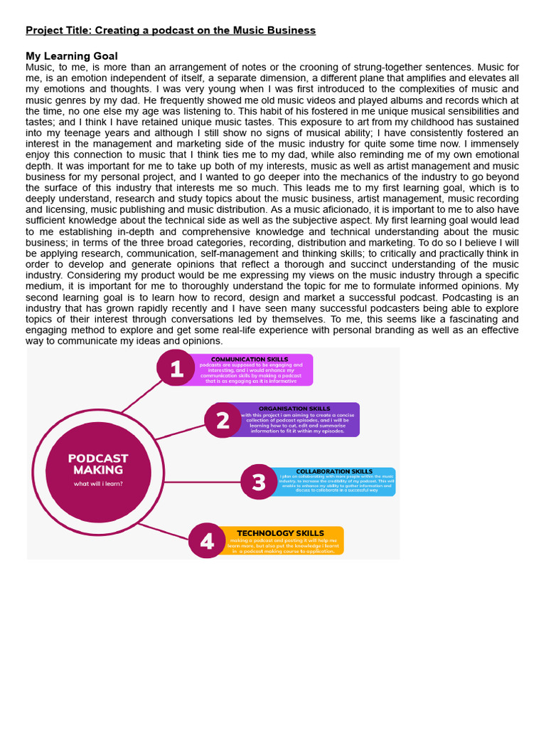 Personal Project Criteria A Download Free Pdf Podcast Target Audience