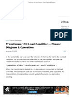 Transformer ON Load Condition - Phasor Diagram & Operation