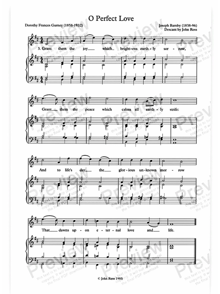 Descant of o perfect love pdf
