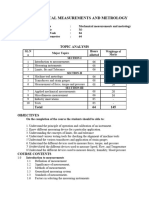 Mechanical Measurements and Metrology: Topic Analysis