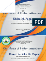 Certificate of Perfect Attendance