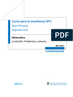 Primaria Curso para La Enseñanza #1 Matemática Segundo Ciclo La División. Problemas y Cálculos