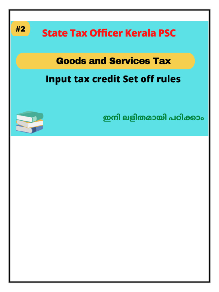 GST Input Tax Credit Explained | PDF | Taxes | Value Added Tax