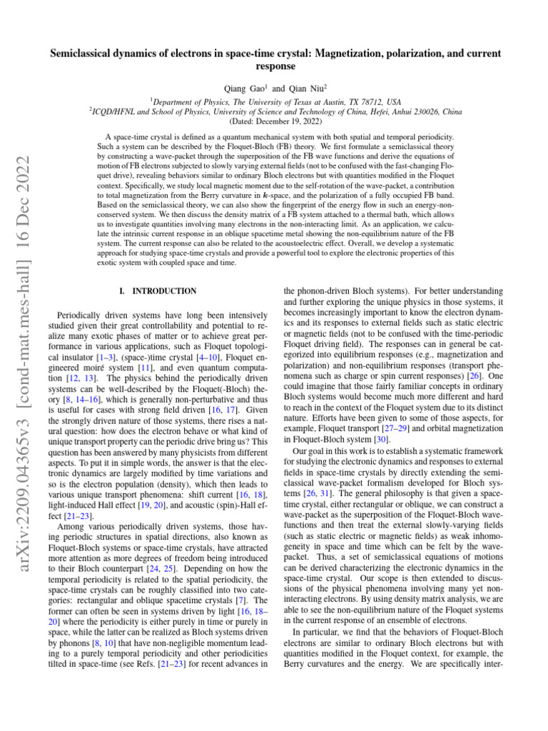 Semiclassical Dynamics in Space-Time Crystals | PDF | Social Science ...
