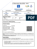 Electronic Reservation Slip (ERS) : 2531986896 19490/Gkp Adi Express Sleeper Class (SL)