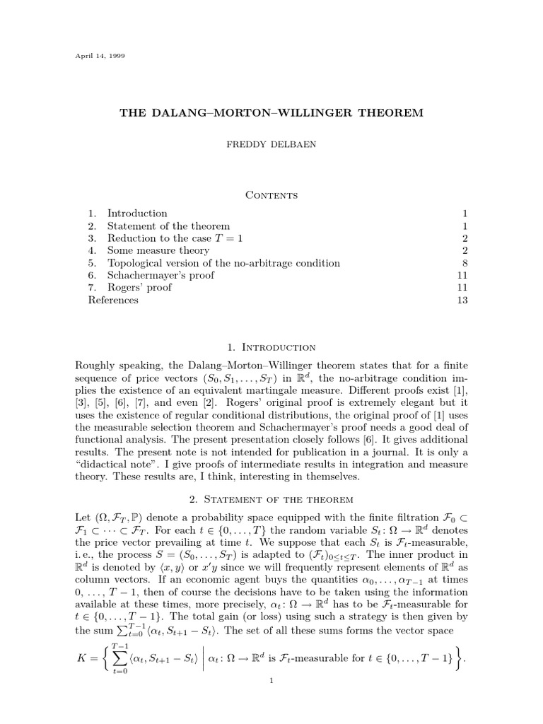 Financial Theorem Insights | PDF | Random Variable | Measure (Mathematics)