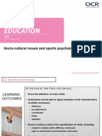 2.2 Socio Cultural Issues and Sports Psychology