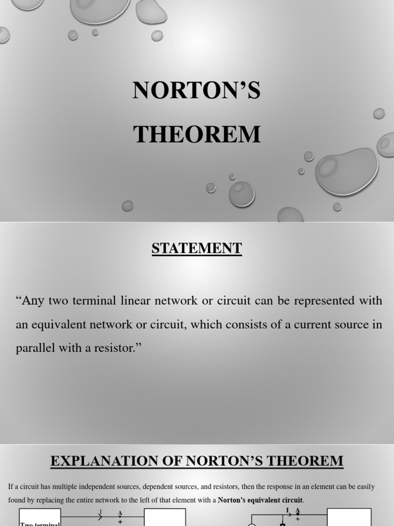 Nortons Theorem PDF Electrical Network Series And Parallel Circuits