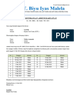 Surat Ketarangan Absensi Karyawan