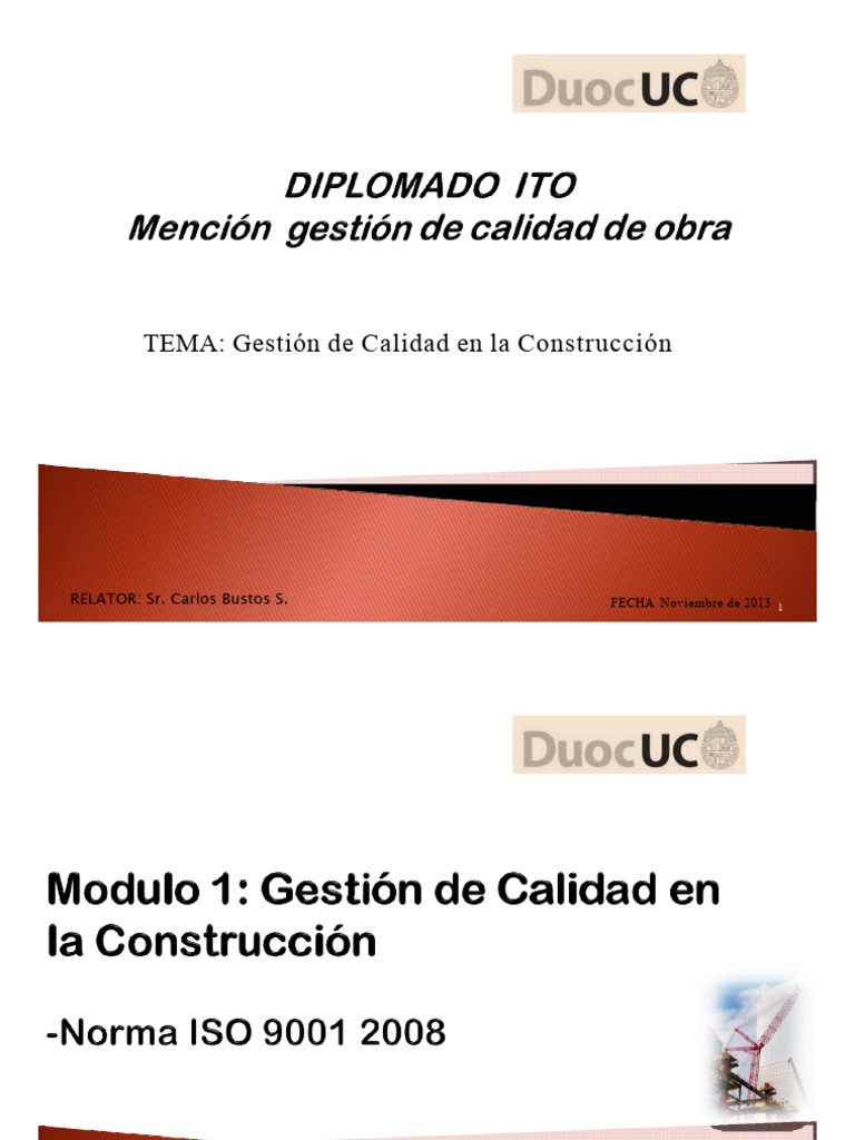 Calidad en Construcción según ISO 9000 | PDF | Calidad (comercial ...
