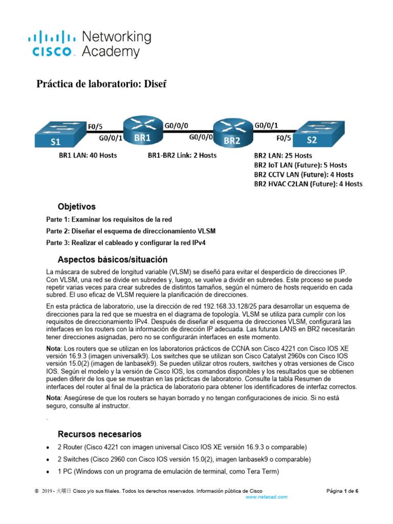 11 10 2 lab design and implement a vlsm addressing scheme pdf
