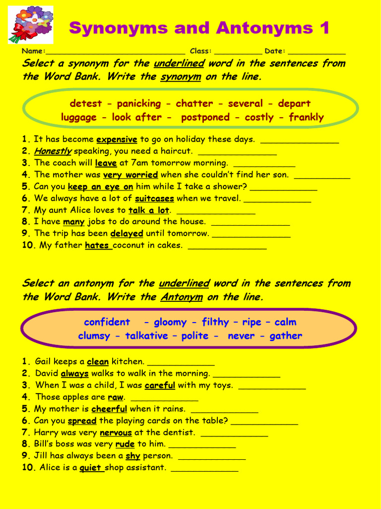 Synonyms Vs Antonyms 1 Warmers Coolers 98473 PDF