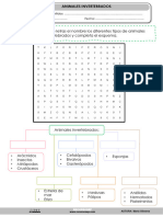 Sopa de Letras Animales Invertebrados