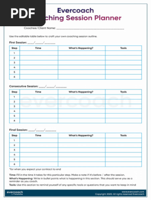 Coaching Session Planner