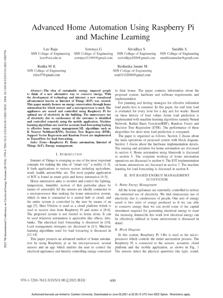04 Advanced Home Automation Using Raspberry Pi | PDF