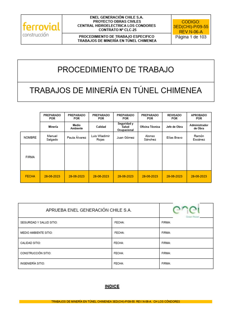 Copia de 00 3EDCHIP0955 N06A Trabajos de Minera en Tnel Chimenea | PDF ...