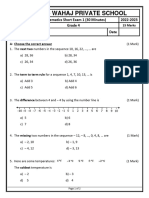 Math Short Exam-1 - Grade-4 - Update