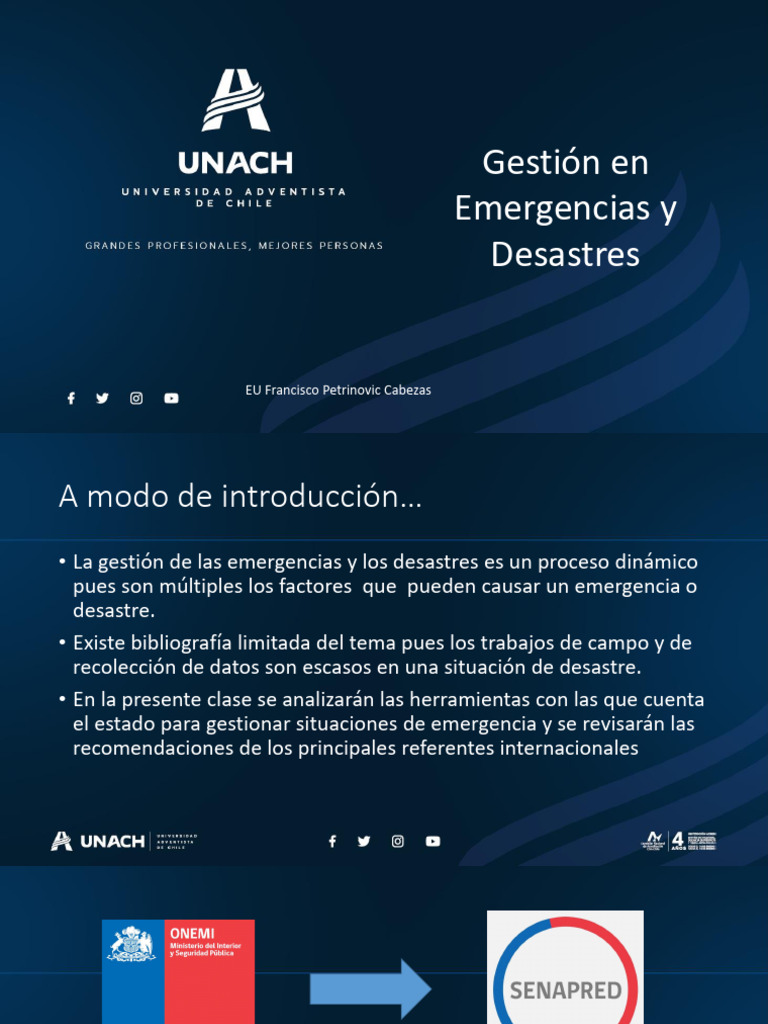 Gestión de Emergencias y Desastres en Chile | PDF | Ministerio ...