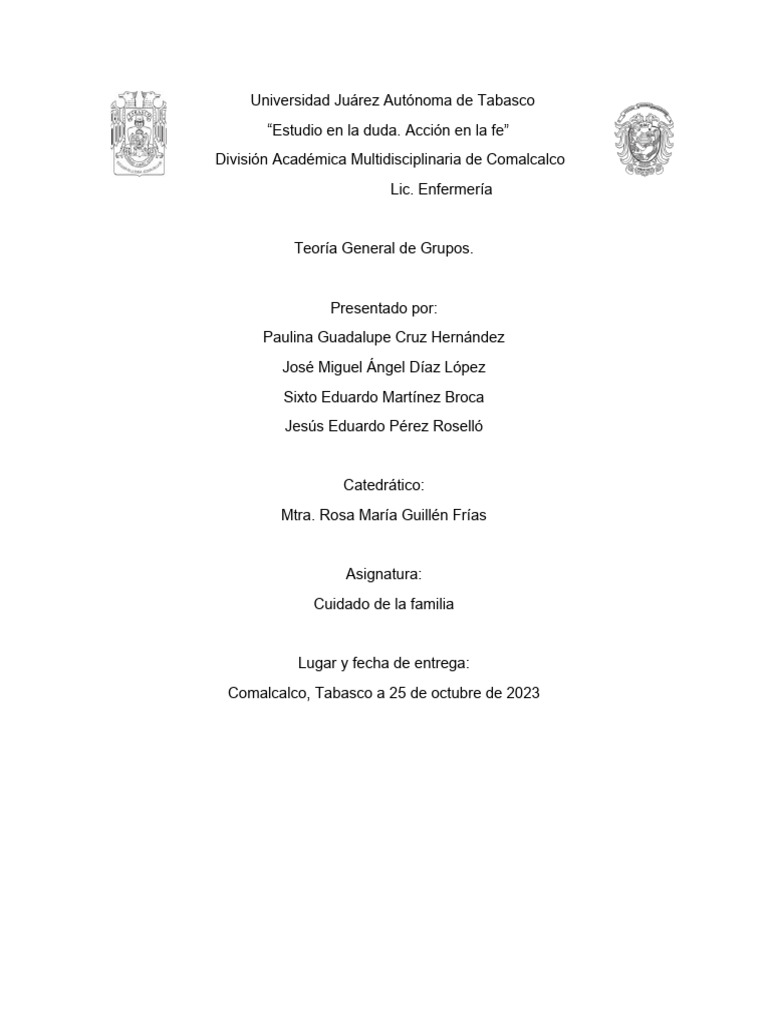 Teoria General de Grupos PDF Sicología Teoría