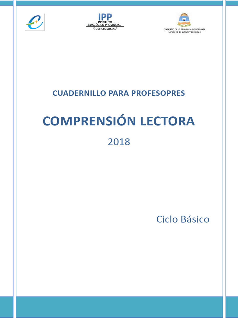 Cuadernillo de Comprensión Lectora 2018 | PDF | Enseñando | Comprensión ...