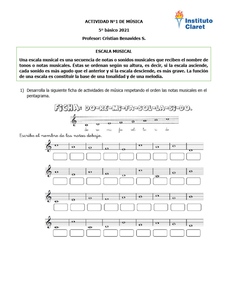Actividades de Escalas Musicales para Niños | PDF