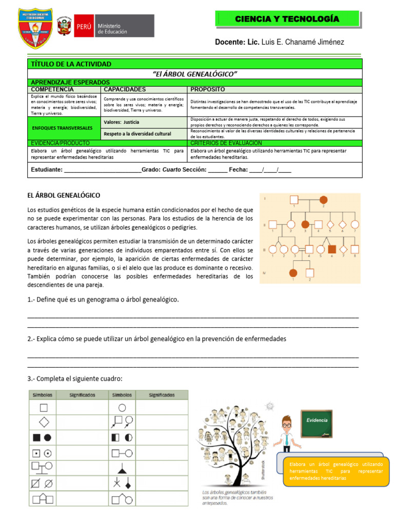 Actividad 06 ("El ÁRBOL GENEALÓGICO") | PDF