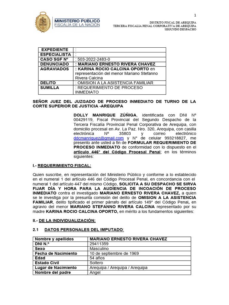 Proceso Inmediato por Omisión Alimentaria | PDF