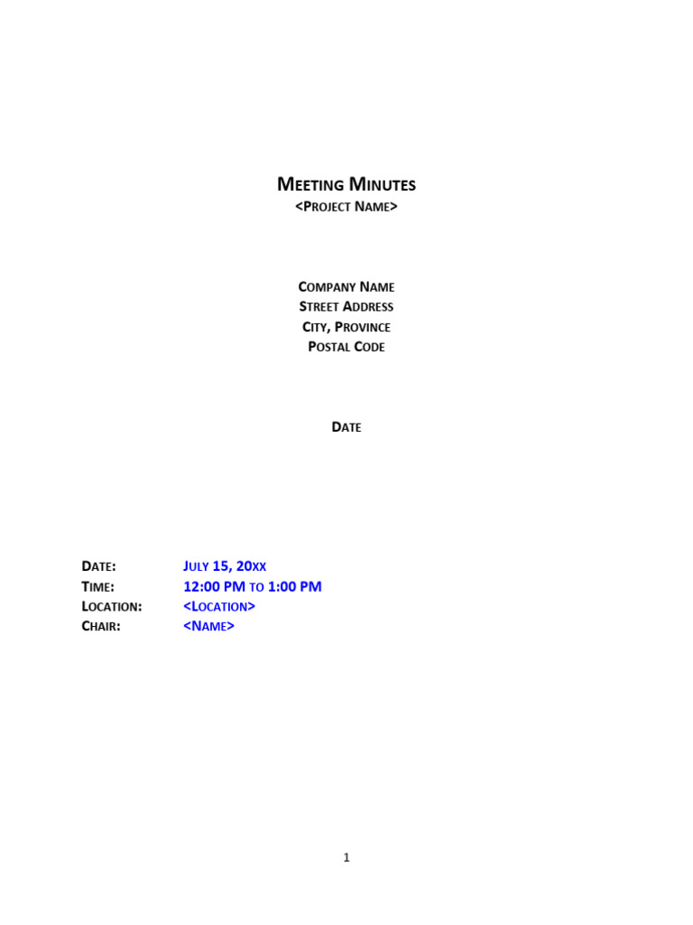 Meeting Minutes Template | Download Free PDF | Risk | Computing