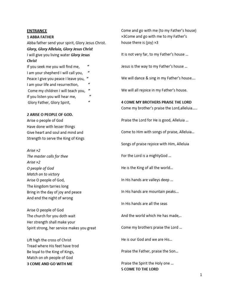Songs of Praise and Worship | PDF | Glory (Religion) | God The Father