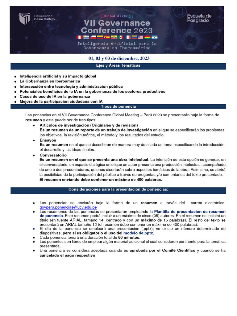 PLANTILLA DE PRESENTACIÓN Resumen Ponencia GOV 2023 | PDF