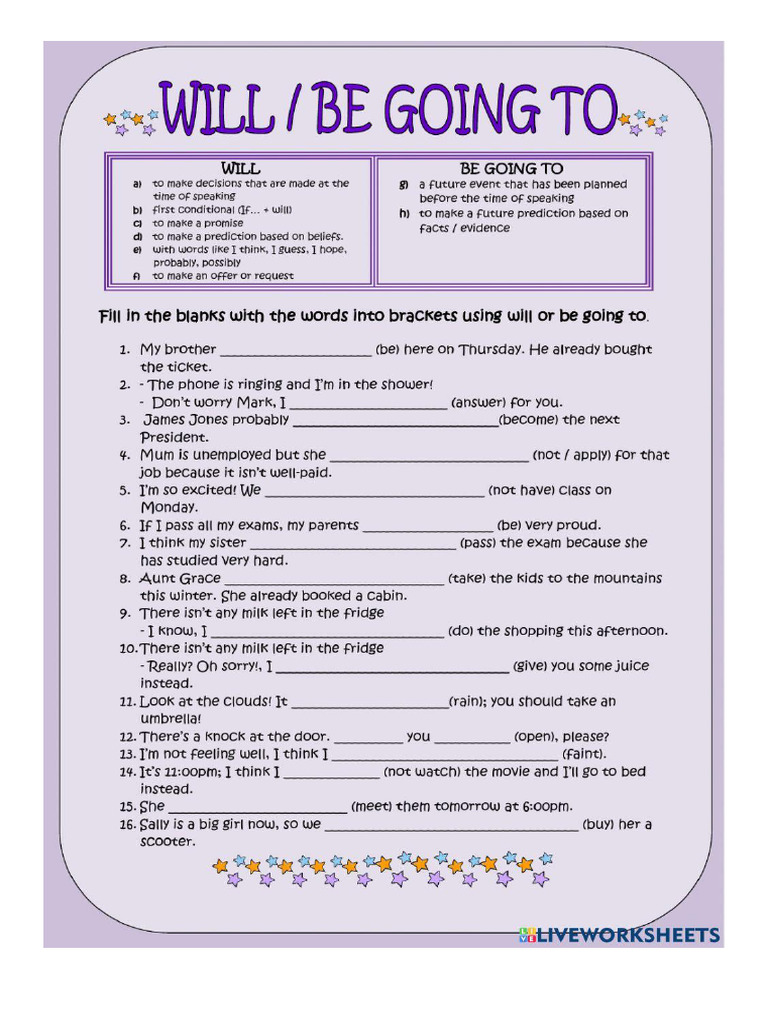 Will Vs Going To Pdf