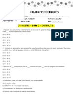 Atividade Português 7º Ano 5 Feira