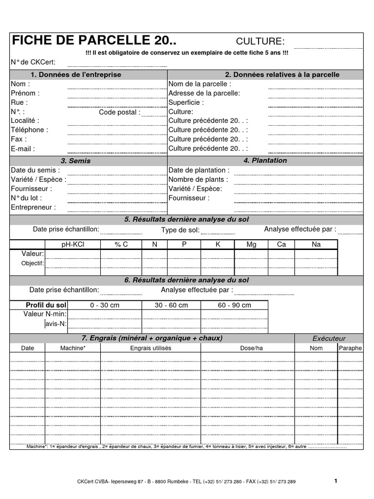 Fiche de Parcelle | PDF