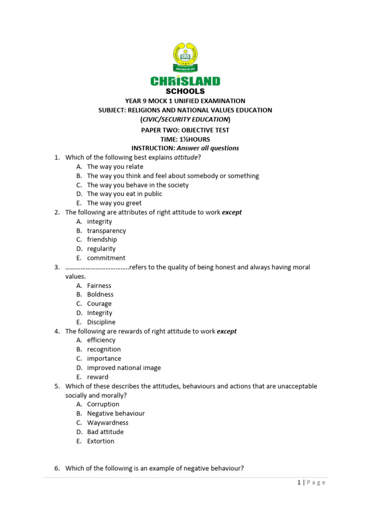 Civic education year 9 paper 2 pdf crimes crime violence
