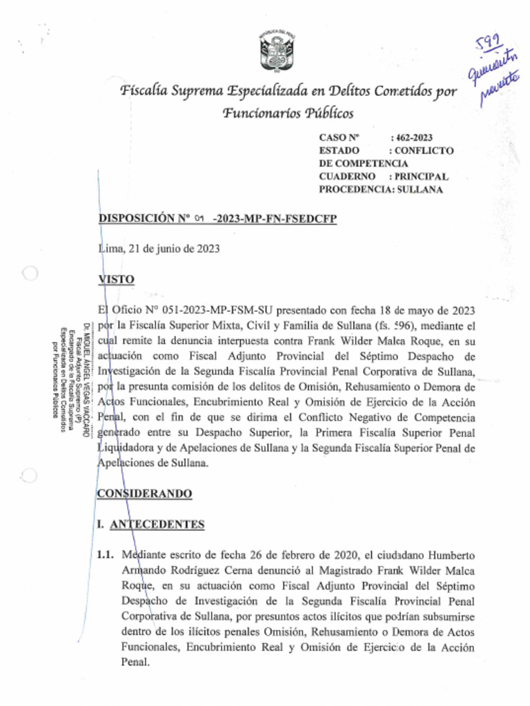 Modelo de disposicion fiscal suprema 01 2023 que resuelve conflicto de