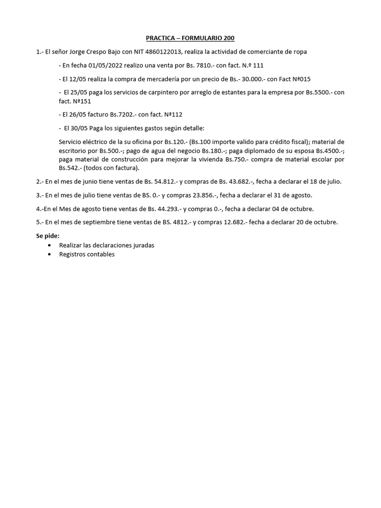 Declaraciones Juradas y Registros Contables | PDF | Finanzas y dinero